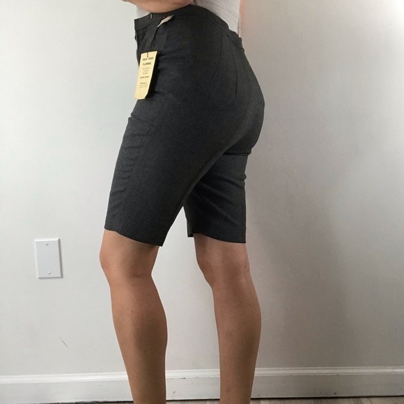 VINTAGE 60’s Gray High Waisted Bermuda Shorts 22 Waist - Picture 3 of 13